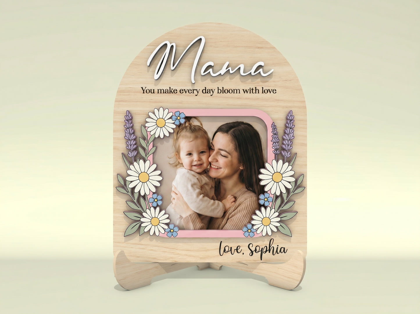 Personalized Nana Grandma Mom Floral Photo Frame SVG Bundle for xTool and Glowforge