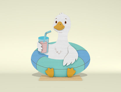 Summer Goose Shelf Sitter SVG Bundle for Glowforge and LightBurn