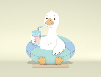 Summer Goose Shelf Sitter SVG Bundle for Glowforge and LightBurn