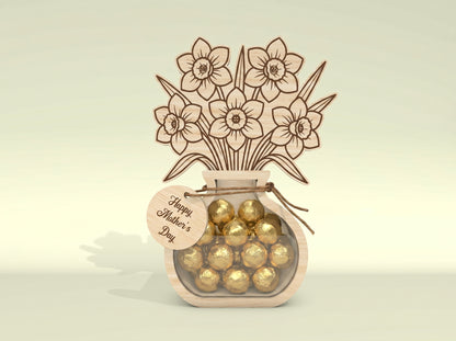 Flower Vase Candy Holder SVG Bundle Wooden Floral Gift Box for LightBurn and Glowforge