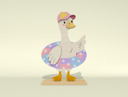 Summer Goose Shelf Sitter SVG Bundle for Glowforge and LightBurn