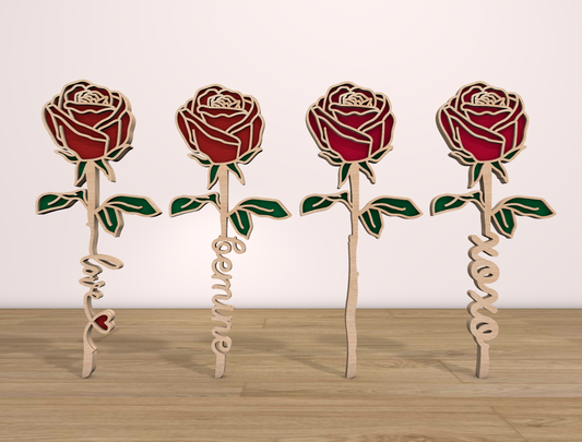 Rose Gift Box SVG Bundle Mother's Day Floral Keepsake for Glowforge