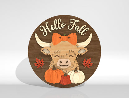 Fall Door Sign SVG Bundle 9 Pumpkin Laser Cut Designs