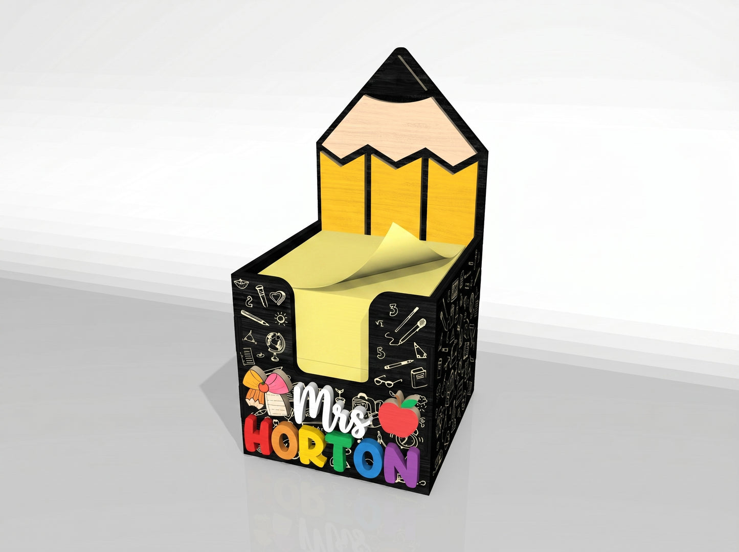 Teacher Sticky Note Holder SVG Bundle for Glowforge and xTool