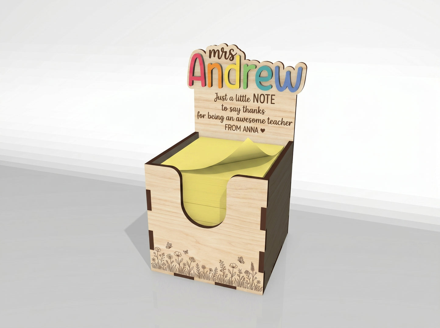 Teacher Sticky Note Holder SVG Bundle for Glowforge and xTool