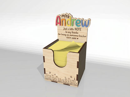 Teacher Sticky Note Holder SVG Bundle for Glowforge and xTool