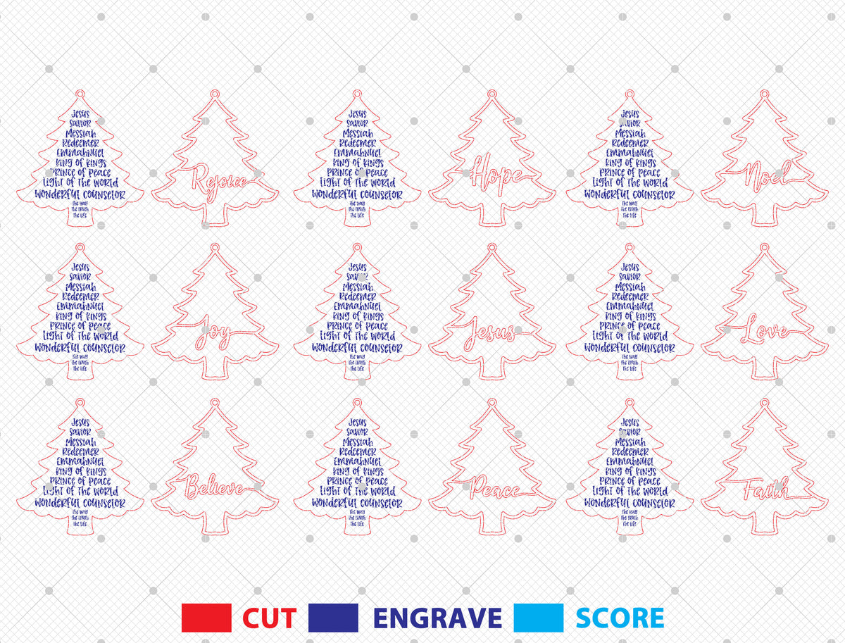 Names of Jesus Christmas Tree Ornament SVG Bundle 6