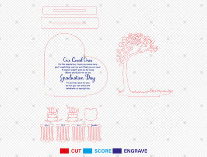 Graduation Memorial Display SVG Laser Cut File for Glowforge and xTool