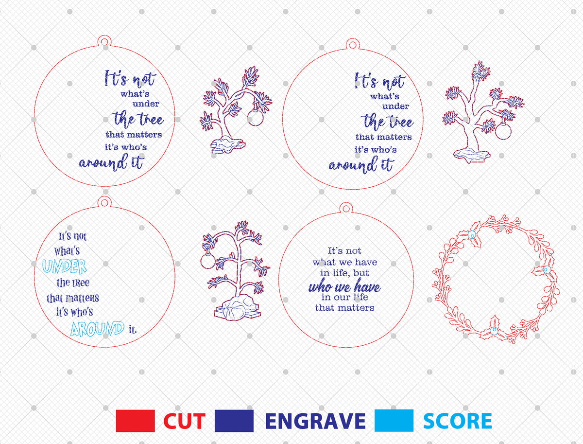 Charlie Brown Christmas Tree Quote Ornament SVG Bundle 6