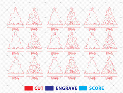 Personalized Family Tree Heart Christmas Ornament SVG 11