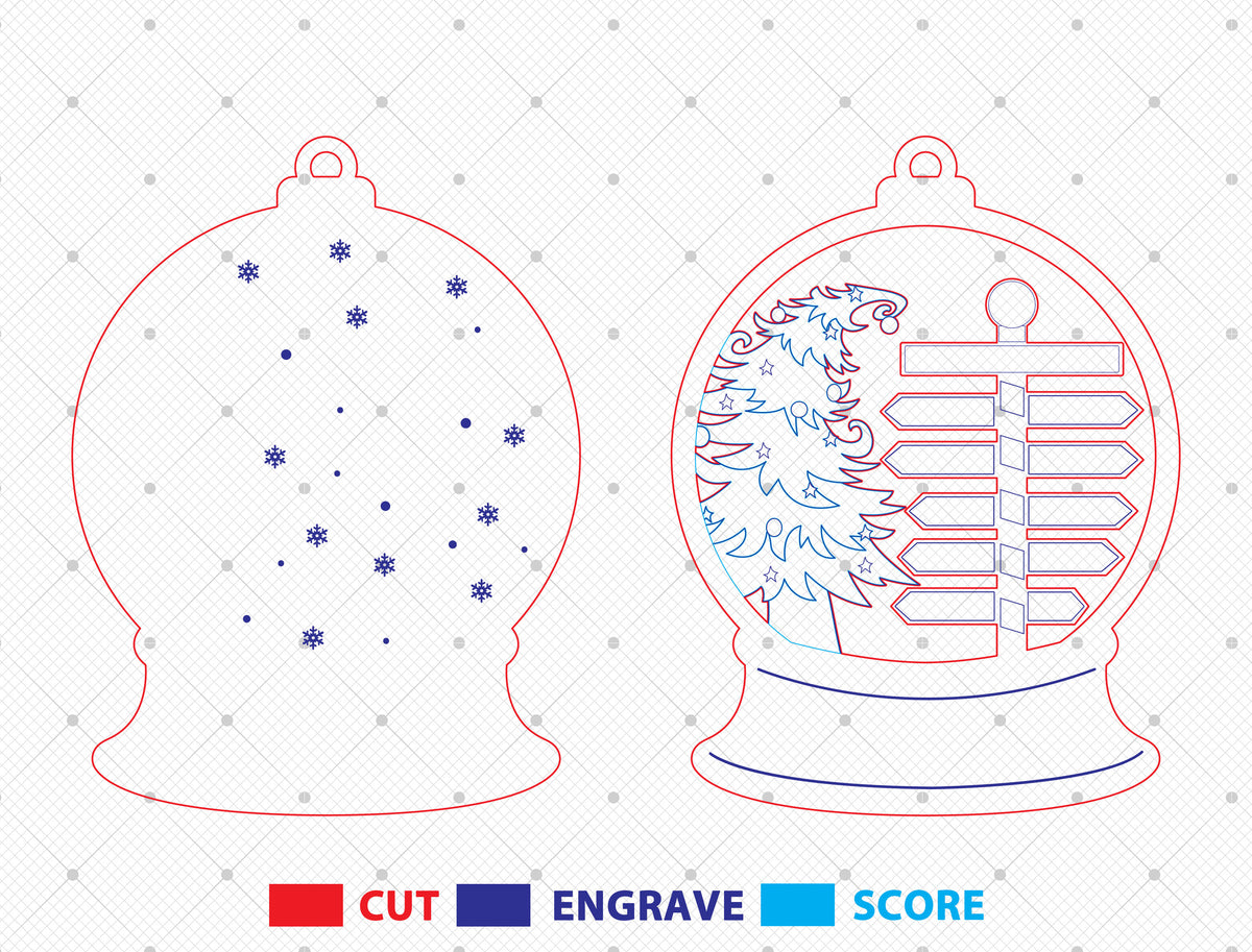 Personalized Family Name Snow Globe Christmas Ornament SVG 6