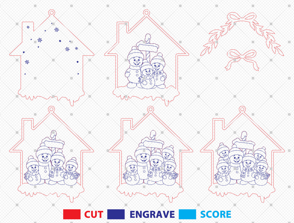 Personalized Family Christmas House Ornament SVG 4