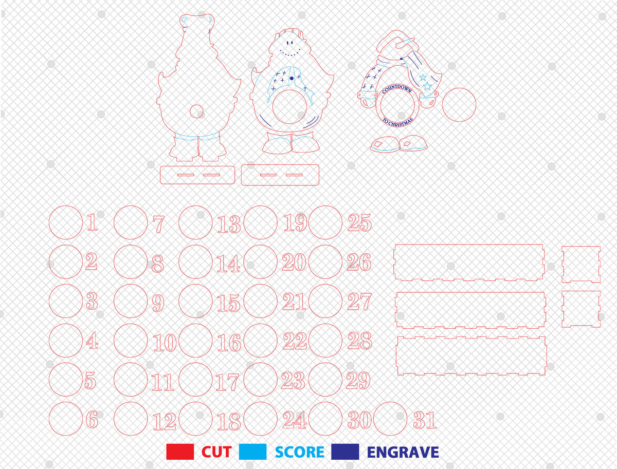 Standing Countdown Snowman SVG 8