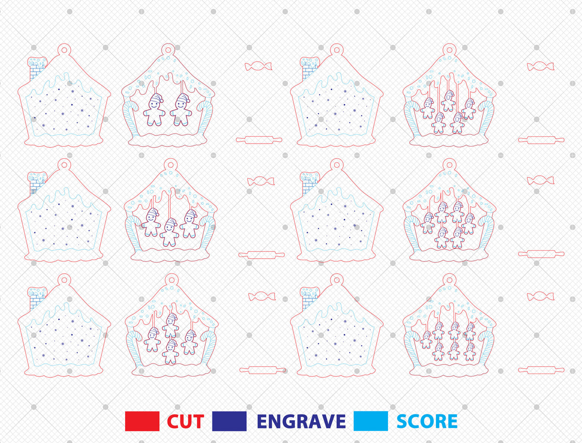 Personalized Gingerbread House Family Christmas Ornament SVG 5