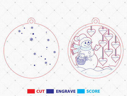 Grandpa's Heart Snowman Family Name Ornament SVG 7