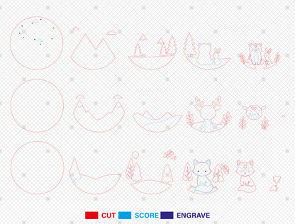 Forest Animal Baby Name SVG File for Glowforge and xTool