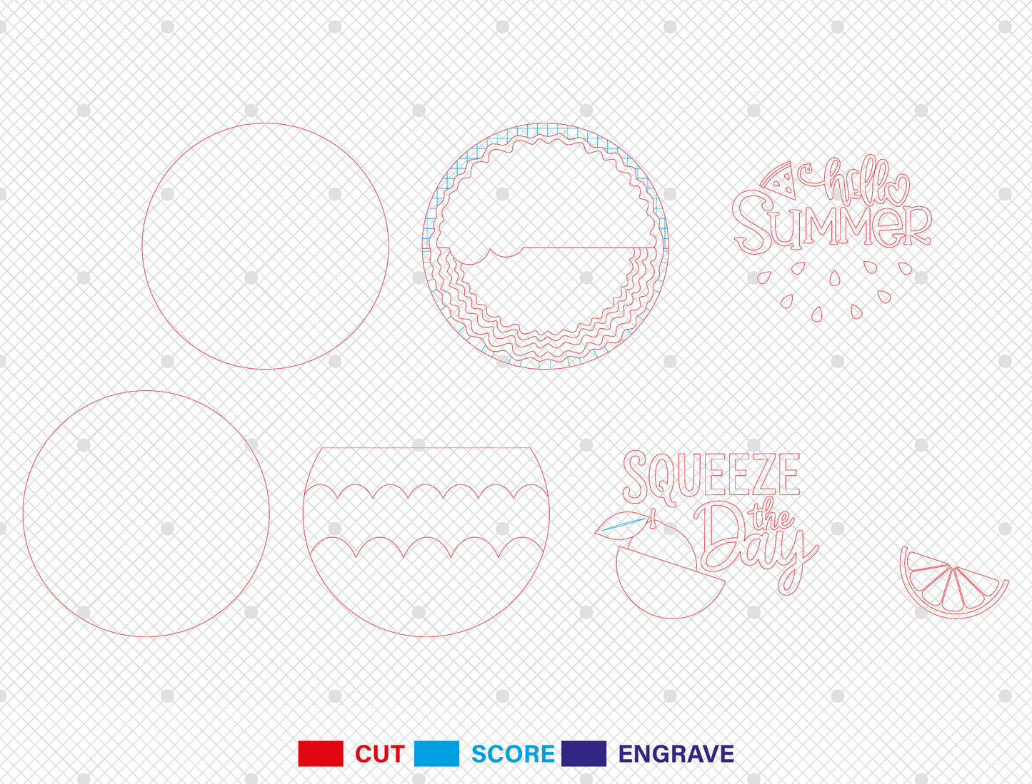 Fruit Summer Door Hanger SVG Bundle for Glowforge and LightBurn