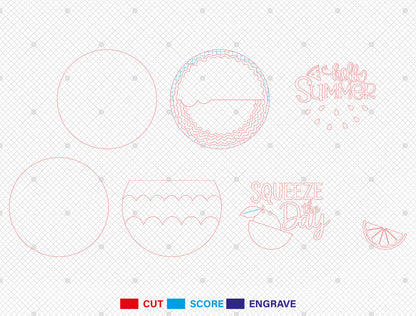 Fruit Summer Door Hanger SVG Bundle for Glowforge and LightBurn