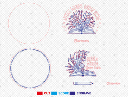 Little Minds Grow Here Door Hanger SVG for Glowforge and xTool Users