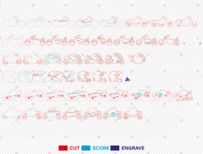 Off Road Vehicle Multilayer SVG Bundle 6 Designs for LightBurn Glowforge xTool