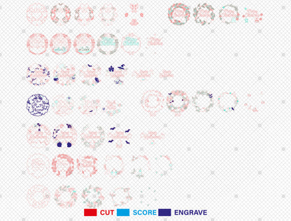 Holiday Wreath SVG Bundle 9 Designs for Glowforge xTool LightBurn