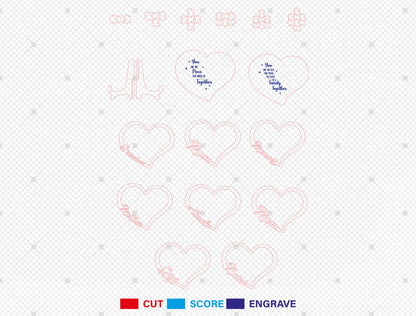 Personalized Mom Heart Puzzle Sign SVG for Glowforge and xTool