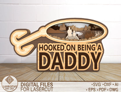 Fishing Dad Sign SVG Laser Cut File for Glowforge and LightBurn