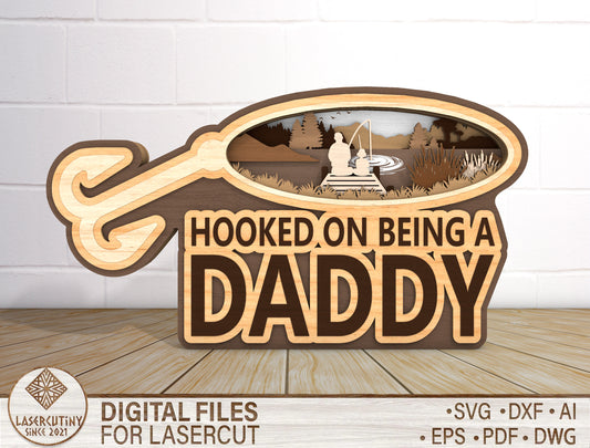 Fishing Dad Sign SVG Laser Cut File for Glowforge and LightBurn