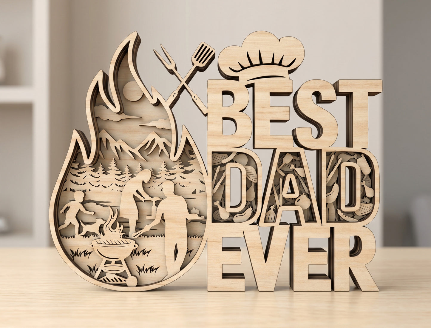 Father's Day Laser Cut SVG Bundle 8 Designs Glowforge xTool LightBurn