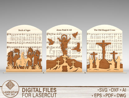 Arched Cross Panel Set SVG Easter Freestanding for Glowforge and xTool