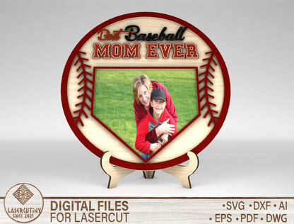 Baseball Mom Photo Frame SVG Best Baseball Mom for Glowforge