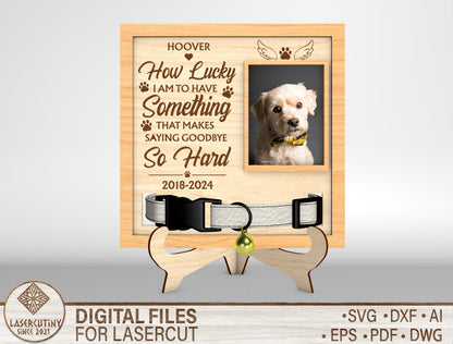 Pet Memorial Collar Holder SVG Dog Remembrance Photo Frame Laser Cut File for Glowforge and xTool