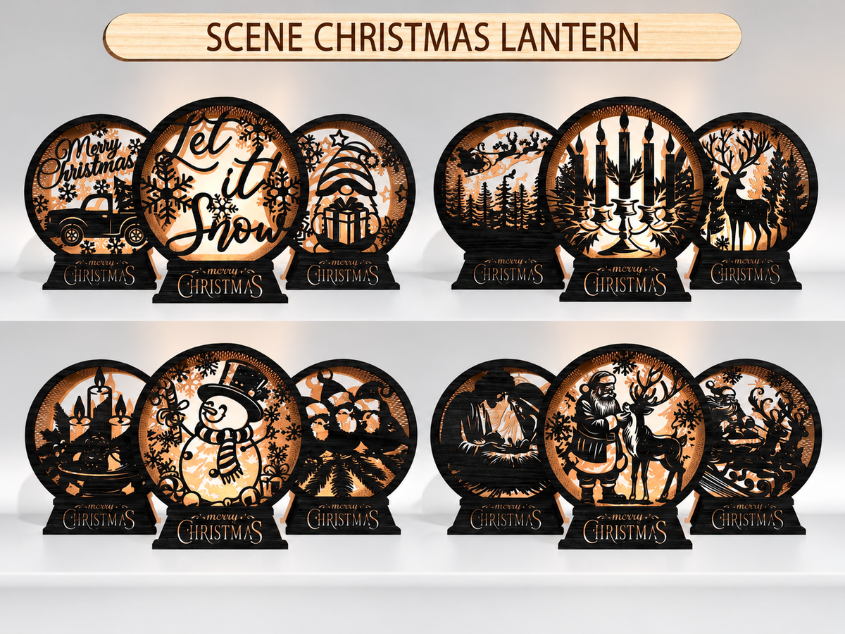 Christmas Laser Cut Files Bundle – Ornament, Countdown & Nativity SVG for Glowforge, xTool