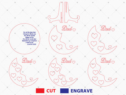 Personalized Dad Poem Sign SVG Laser Cut File for Glowforge and LightBurn