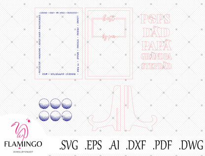 Personalized Golf Dad Sign SVG Bundle for Glowforge and xTool