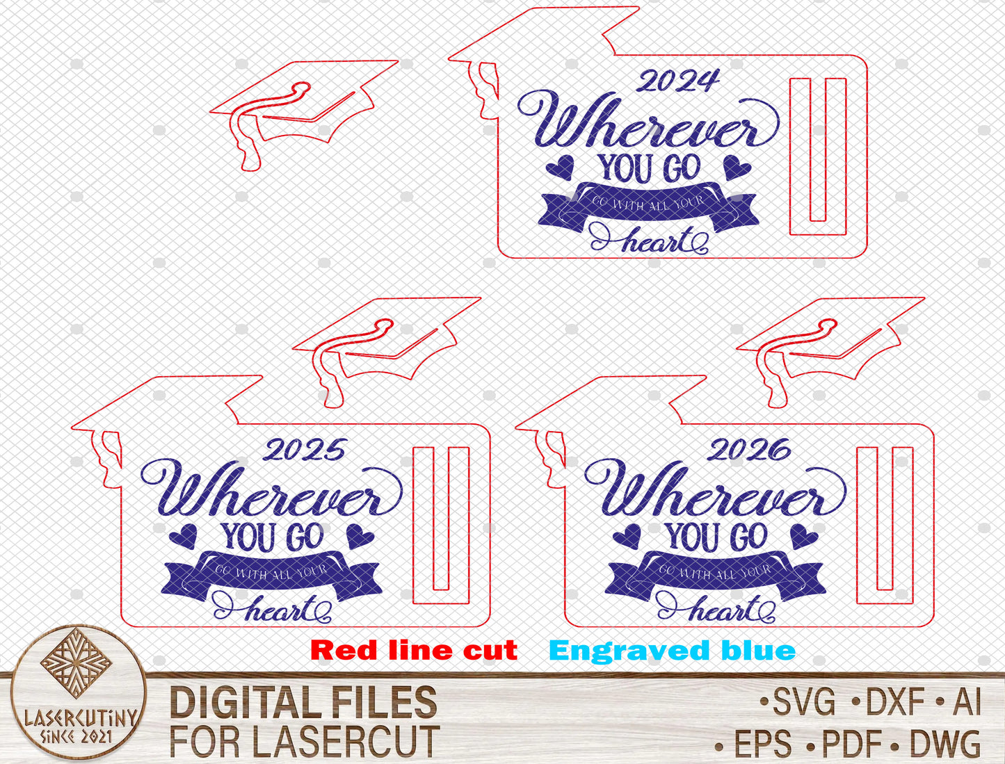 Graduation Money Card SVG Laser Cut File for LightBurn and Glowforge