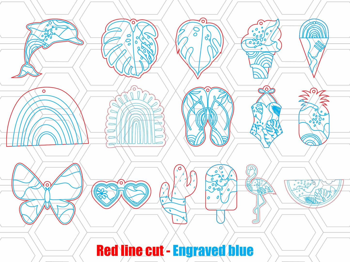 Boho Summer Earring SVG Bundle for Glowforge and LightBurn