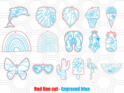 Boho Summer Earring SVG Bundle for Glowforge and LightBurn