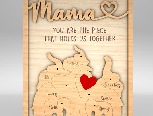 Custom Name Kids Family Sign SVG Multiple Mom Titles for LightBurn