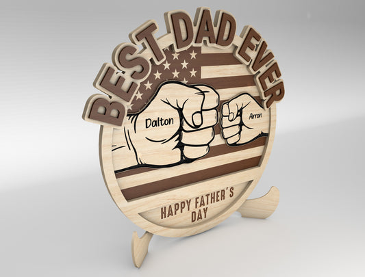 Personalized Dad Fist Bump SVG for Glowforge and xTool