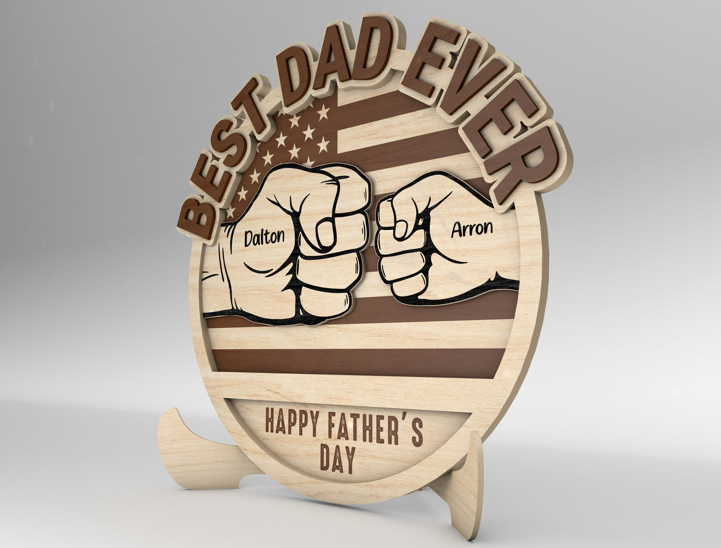 Personalized Dad Fist Bump SVG for Glowforge and xTool