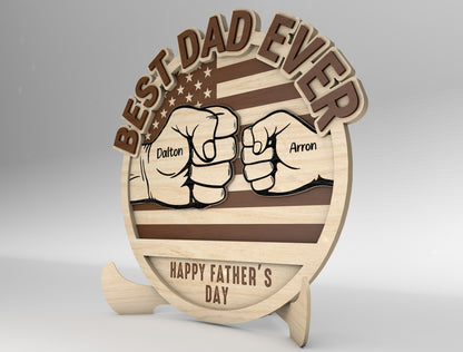 Personalized Dad Fist Bump SVG for Glowforge and xTool