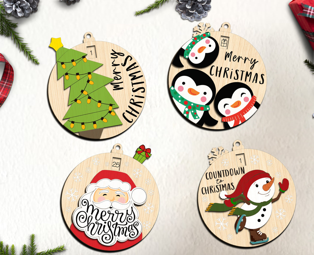 Christmas Laser Cut Files Bundle – Ornament, Countdown & Nativity SVG for Glowforge, xTool
