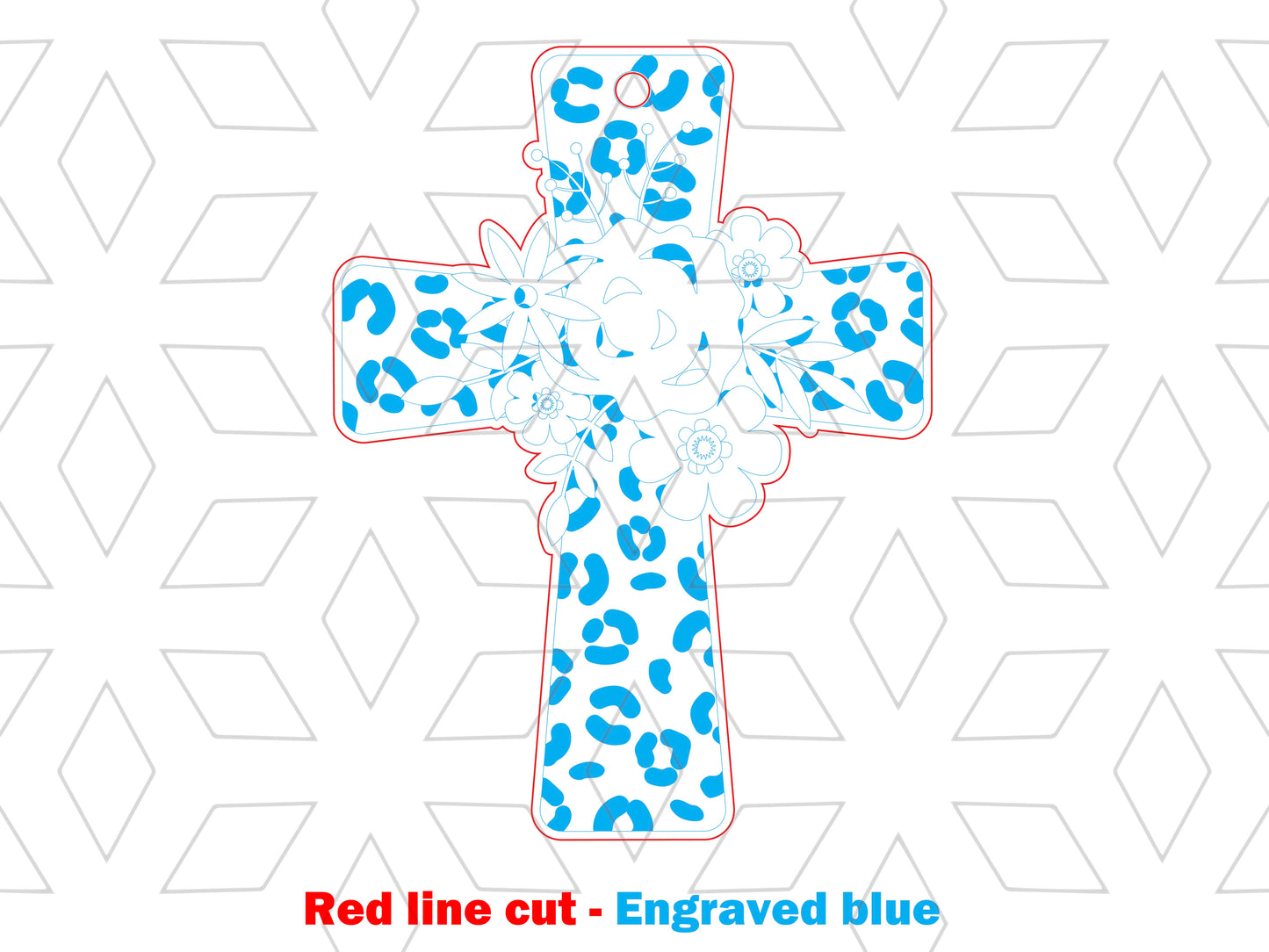 Floral Cross Earrings SVG Spring Flower Easter Jewelry for Glowforge