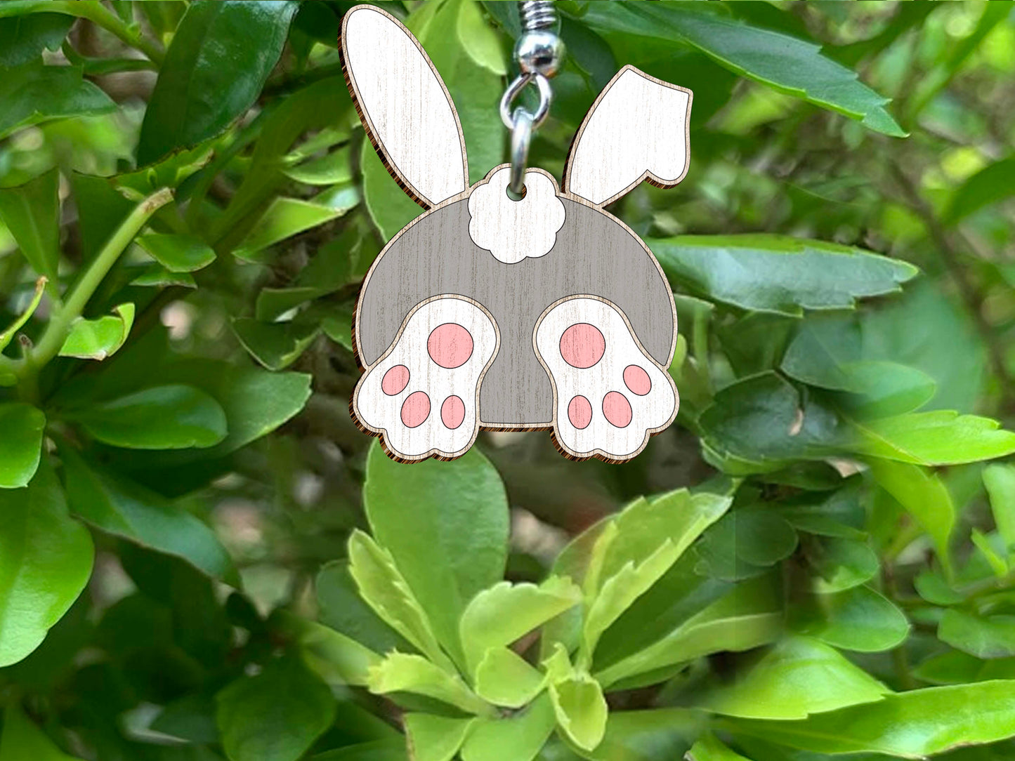 Bunny Butt Earrings SVG Cute Rabbit Tail Easter for LightBurn and xTool