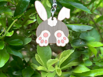 Bunny Butt Earrings SVG Cute Rabbit Tail Easter for LightBurn and xTool