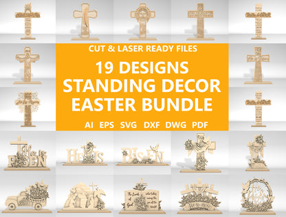 19 Easter Standing Decor Bundle SVG Laser Cut for Glowforge and xTool
