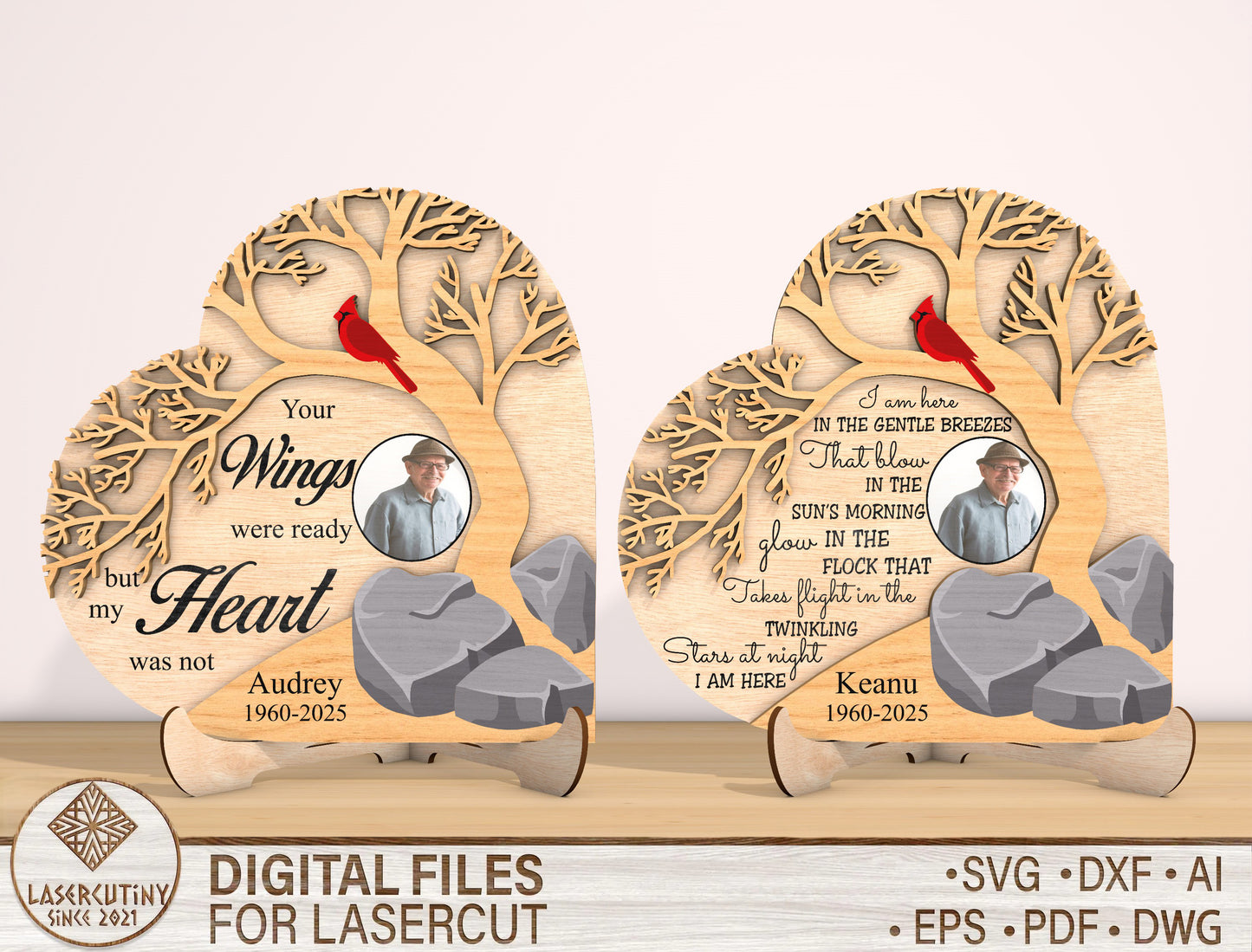 Memorial Tree Photo SVG Laser Cut File for Glowforge