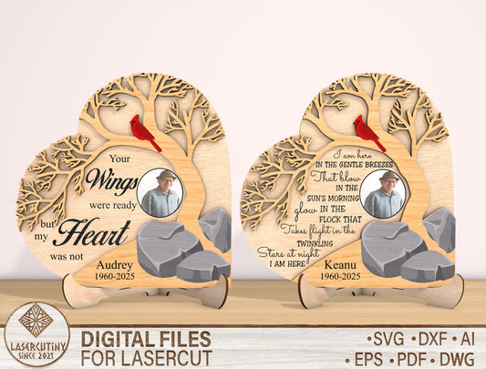 Memorial Tree Photo SVG Laser Cut File for Glowforge
