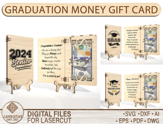 Graduation Cash Gift Holder SVG for xTool and Glowforge